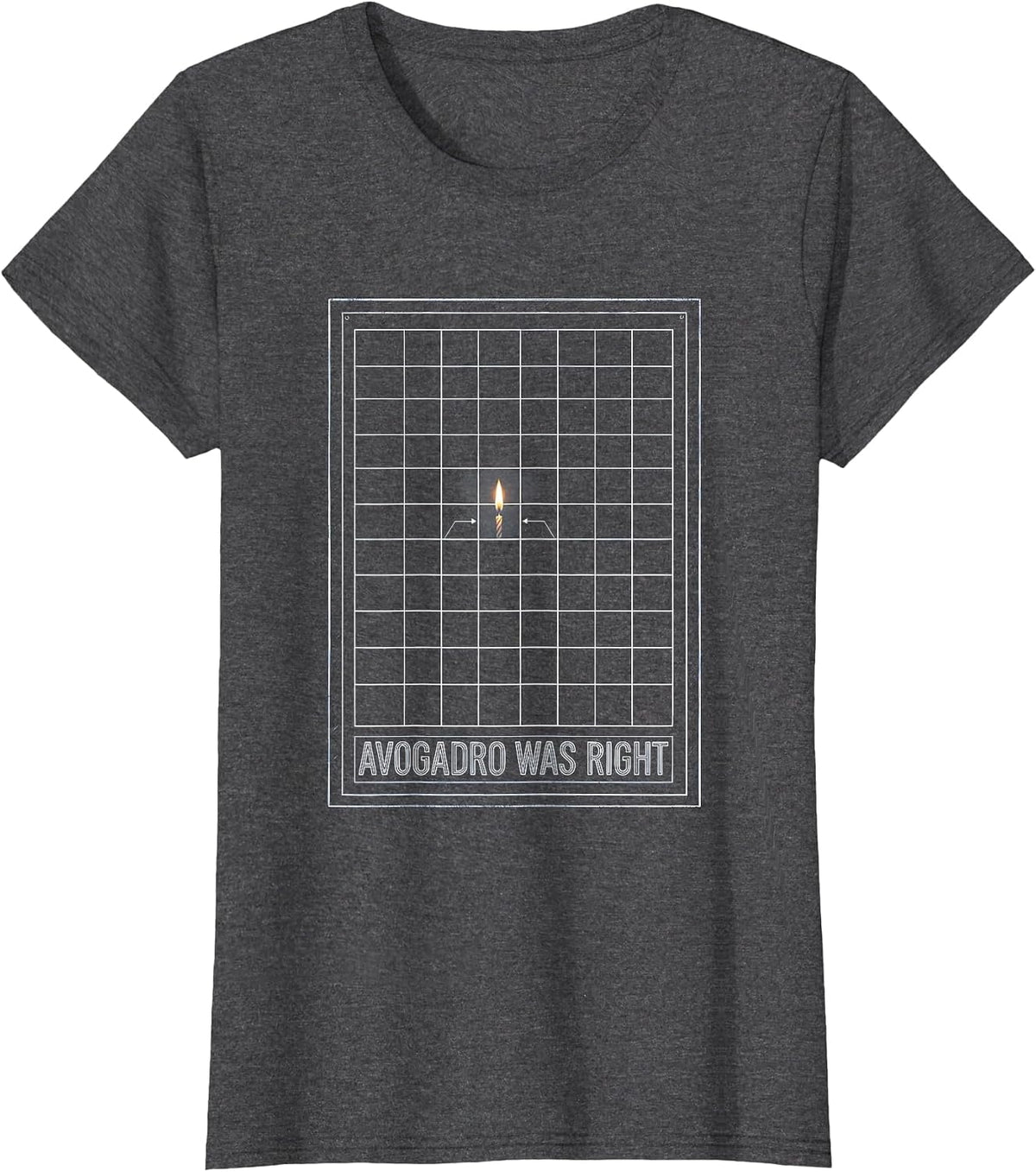 Women's Avogadro Was Right Technical Blueprint Mole Day Chemistry T-Shirt - Dark Heather Grey