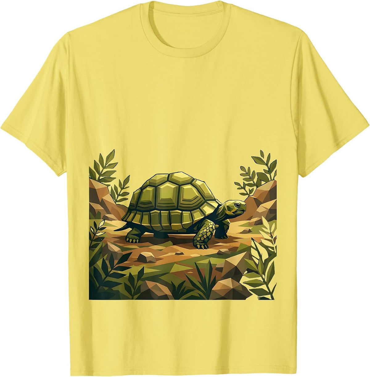Men's Tiny Turtle Camo Youth Camouflage Design T-Shirt - Lemon Yellow