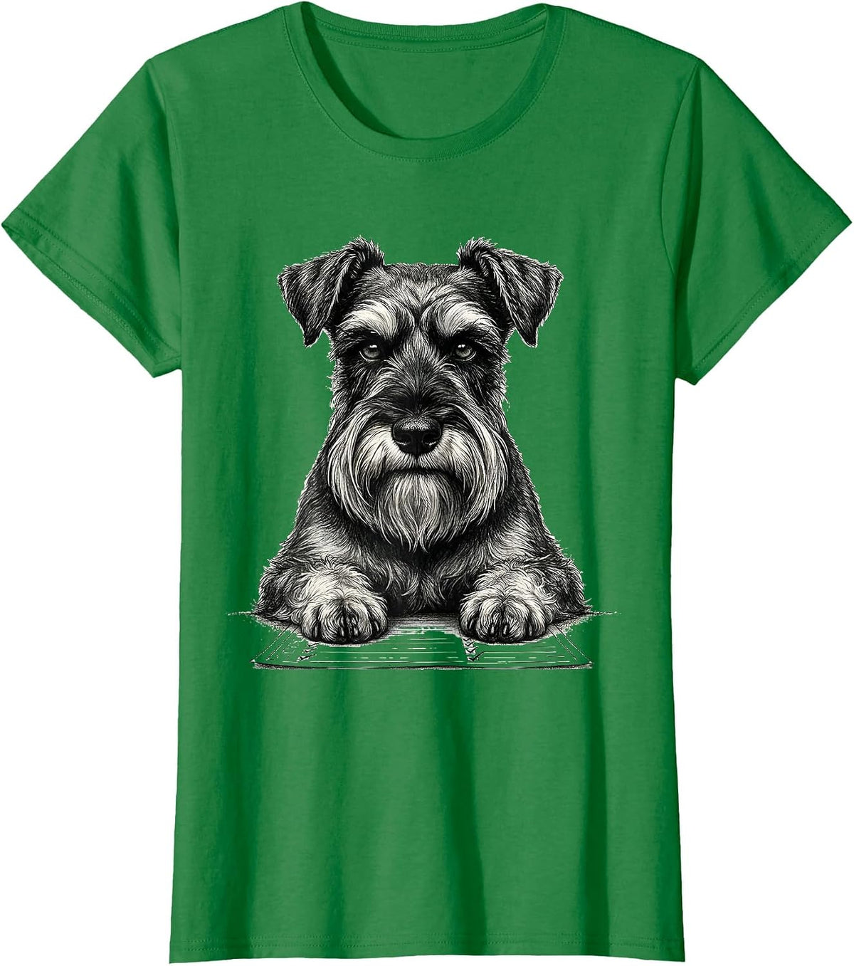 Miniature Schnauzer Obedience Card Dog Humor T-Shirt - Kelly Green