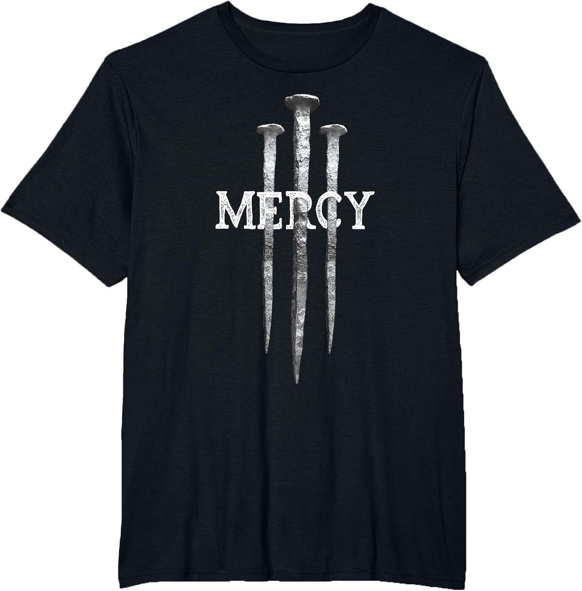 3 Nails Mercy Jesus Shirts Christian Tee T-Shirt - Black