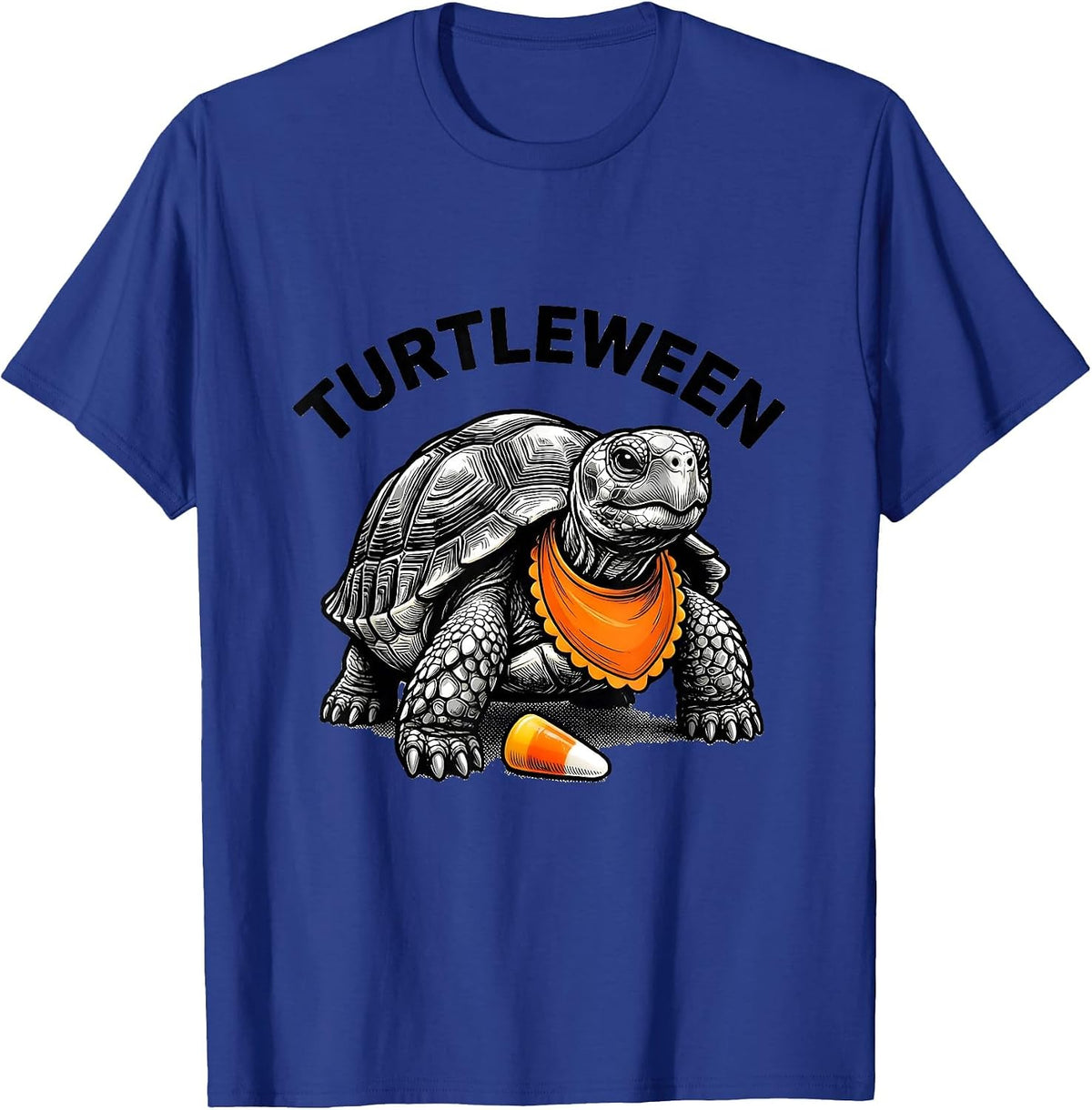 Turtleween Bold Black-and-White Halloween Turtle Costume T-Shirt - Royal Blue
