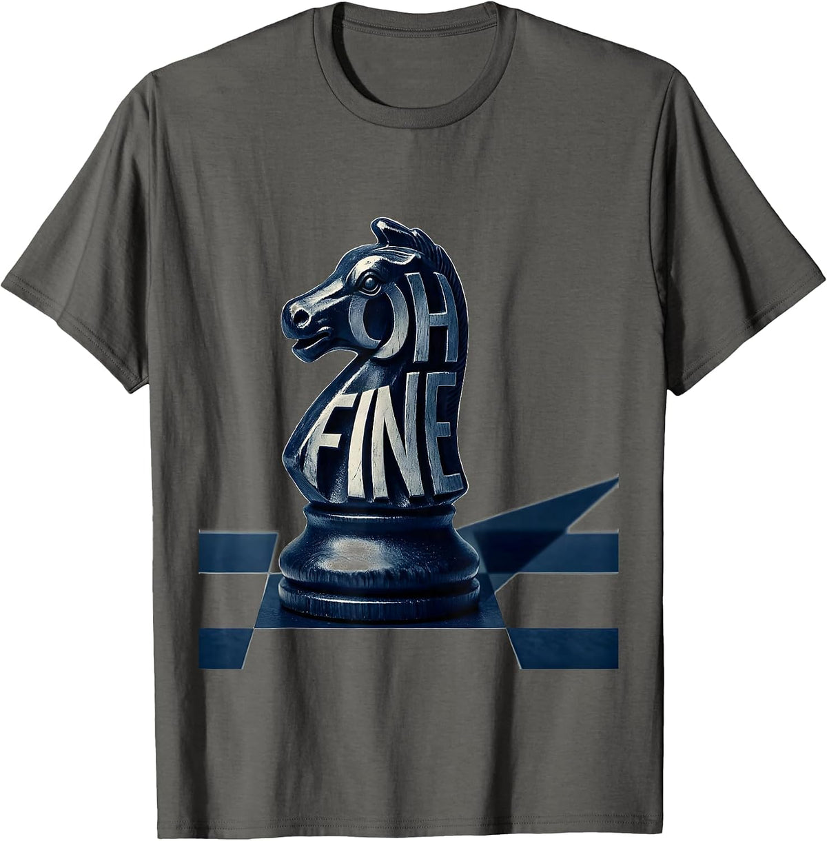 Men's Oh Fine Funny Chess Player Lover Humor Chess Gift T-Shirt - Asphalt Grey