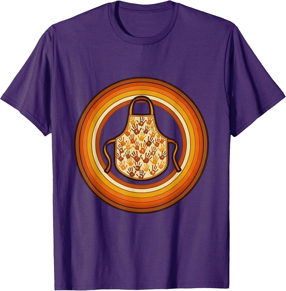 Preschool Teacher Apron Tiny Handprints Graphic T-Shirt - Purple