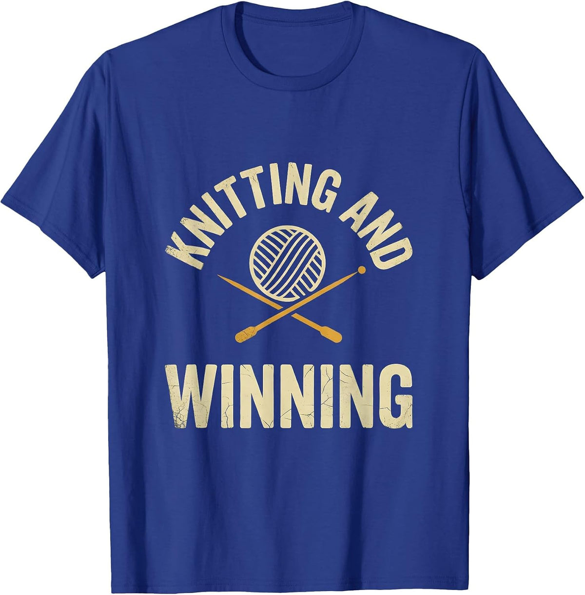 Knitting And Winning Grandma Design T-Shirt - Royal Blue