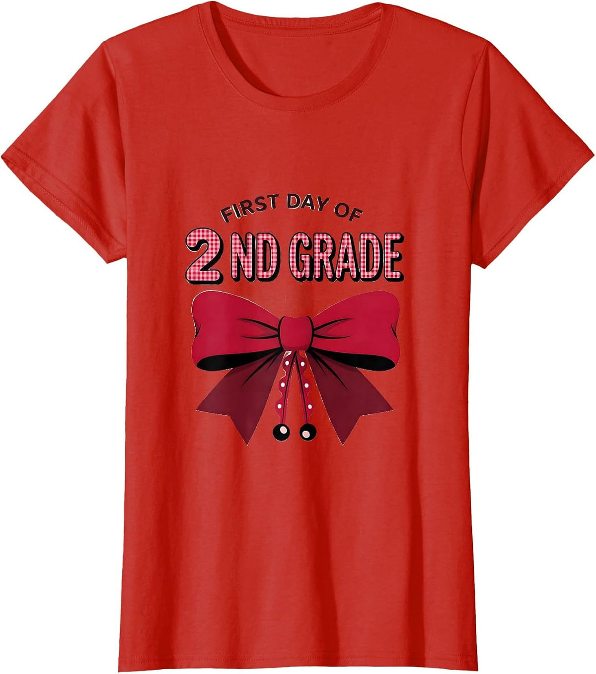 First Day Of 2nd Grade Coquette Bow Back To School Girly T-Shirt - Red