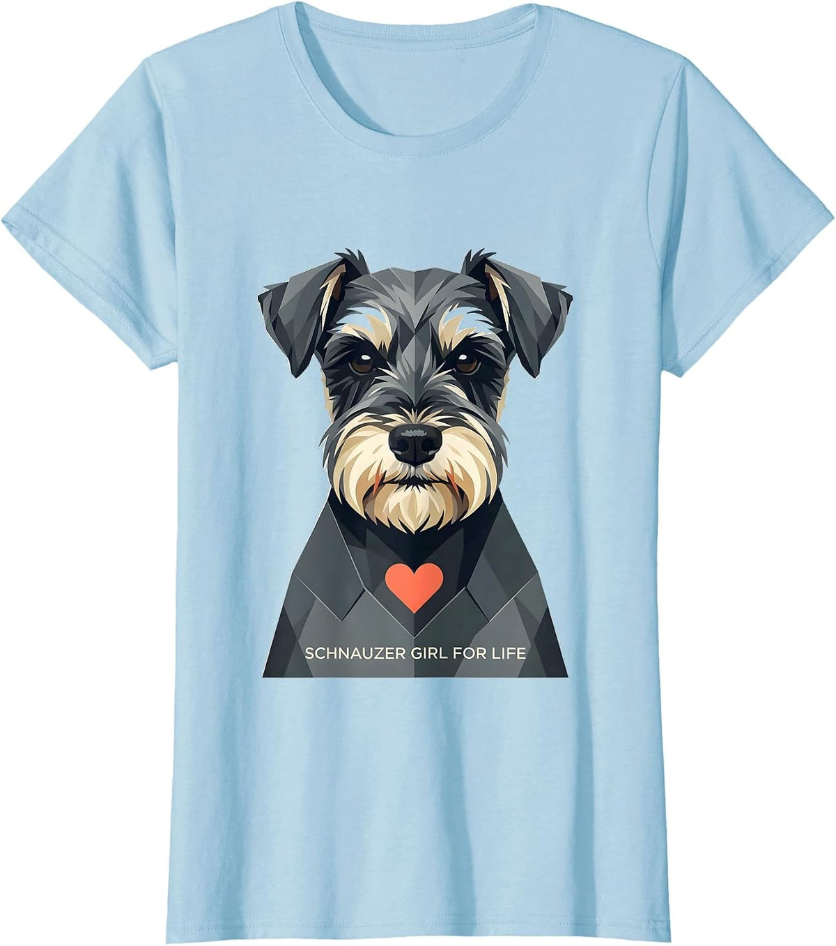 Schnauzer Girl For Life Funny Miniature Schnauzer Lover Gift T-Shirt - Baby Blue