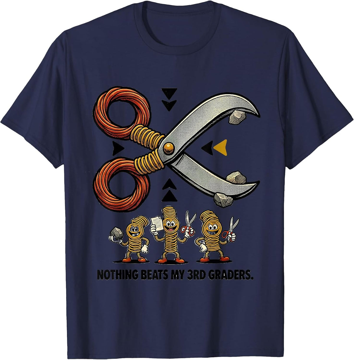 Nothing Beats My 3rd Graders Funny Back To School Kids T-Shirt - Navy Blue