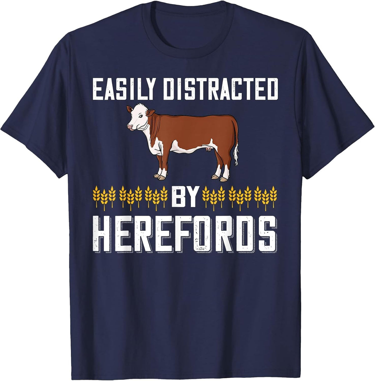 Hereford Bull Beef Farm T-Shirt - Navy Blue