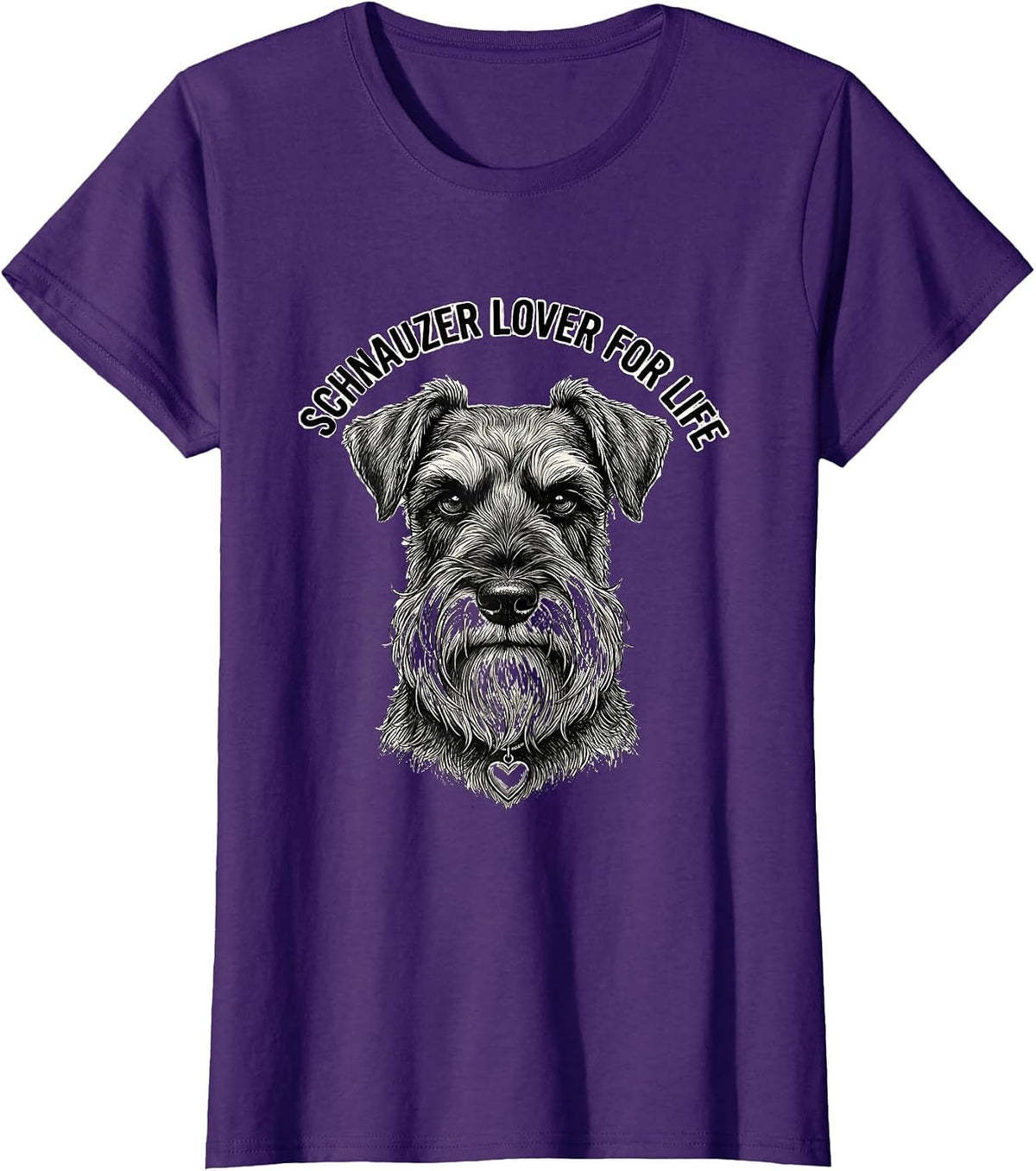 Women's Schnauzer Lover For Life Funny Dog Mom Miniature Schnauzer T-Shirt - Purple