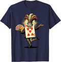 Life of a Showgirl Dancing Playing Cards Art T-Shirt - Navy Blue