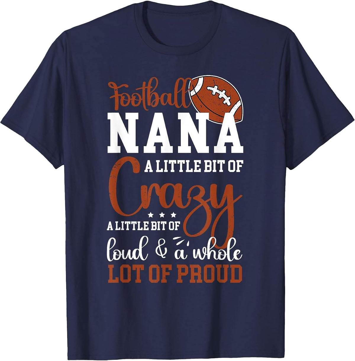 Football Nana Proud Nana of A Football Player T-Shirt - Navy Blue