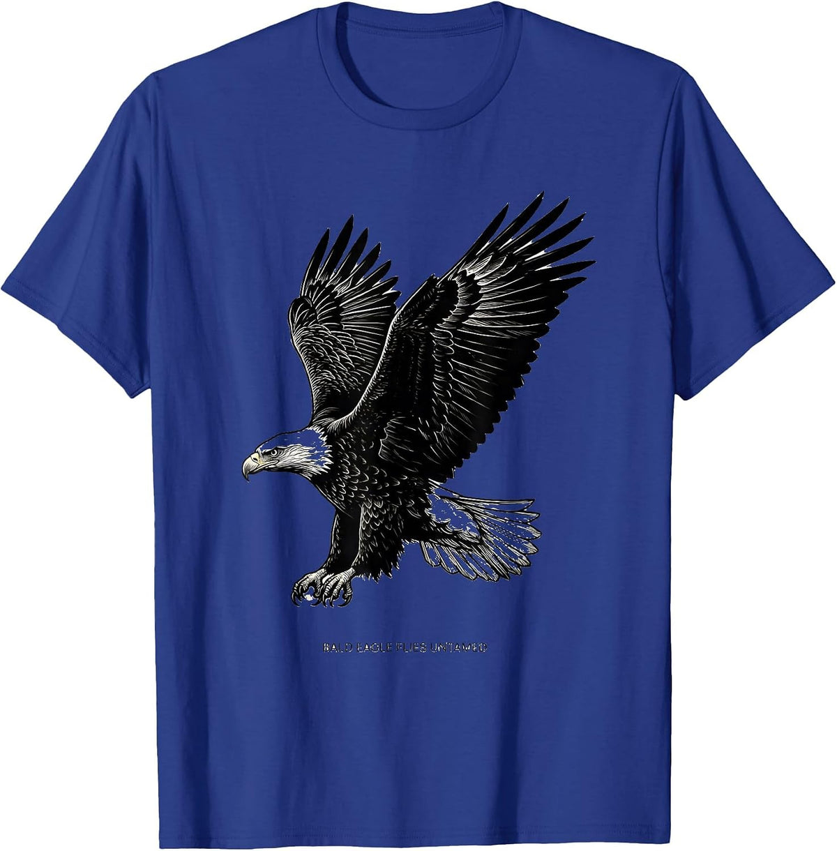 Bald Eagle Flies Untamed Patriotic Wildlife Bird Nature T-Shirt - Royal Blue