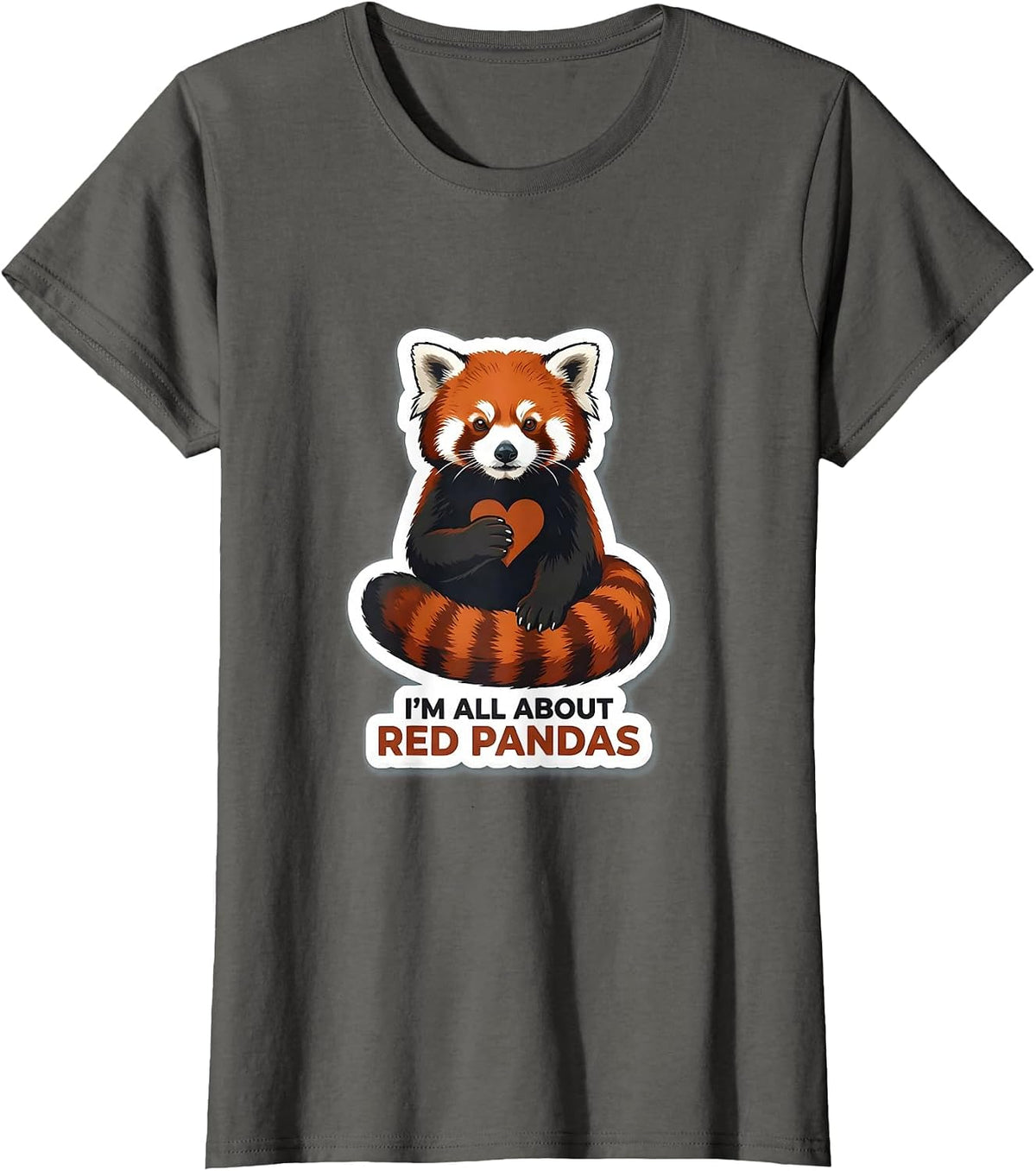 Women's I’m All About Red Pandas Cute Red Panda Lover Animal Fan T-Shirt - Asphalt Grey