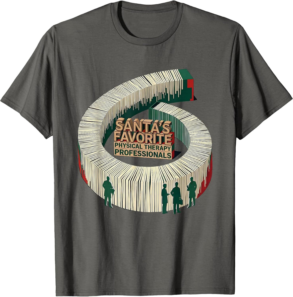 Men's Santa's Favorite Physical Therapy Professionals PT T-Shirt - Asphalt Grey
