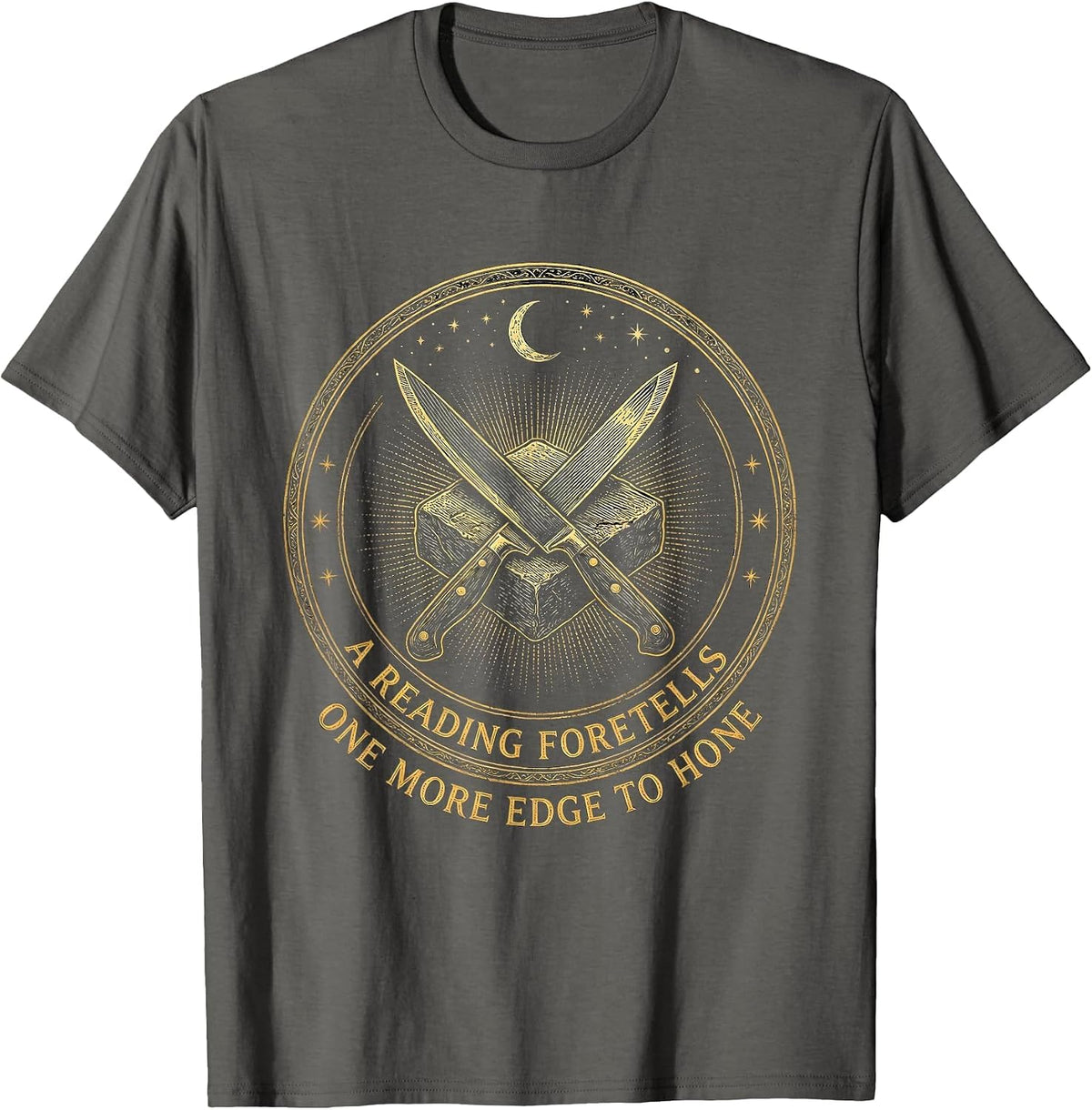 Men's A Reading Foretells: One More Edge To Hone Occult T-Shirt - Asphalt Grey