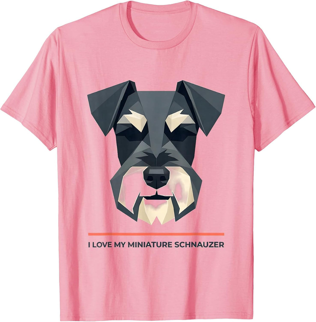 Men's I Love My Miniature Schnauzer Funny Schnauzer Mama Dog Lover T-Shirt - Pink