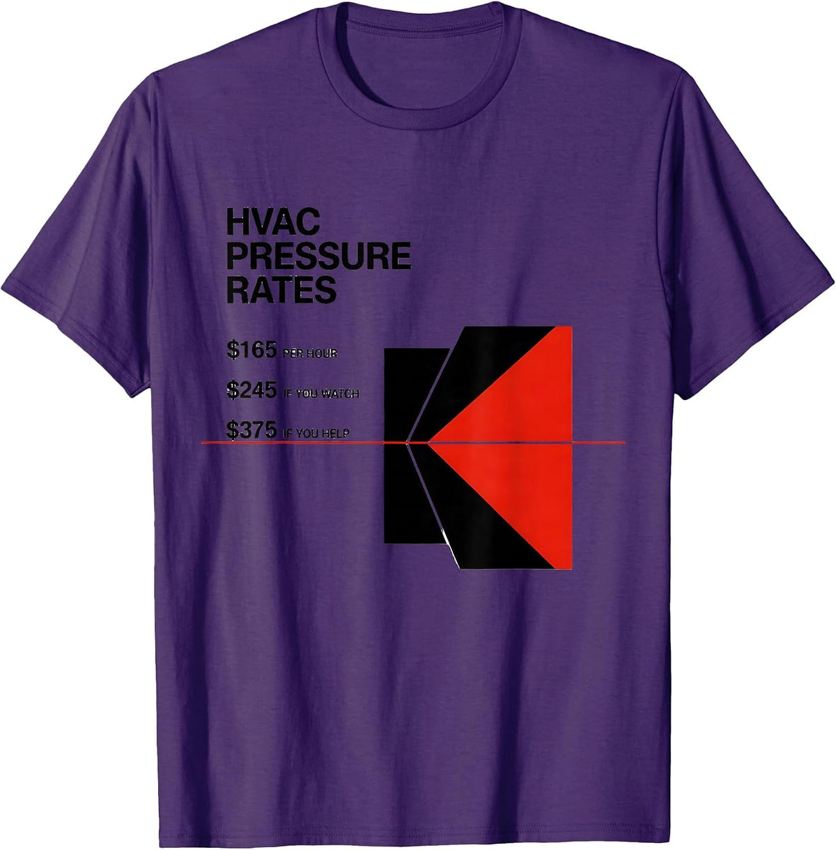 HVAC Pressure Rates Funny HVAC Technician Trade Humor T-Shirt - Purple