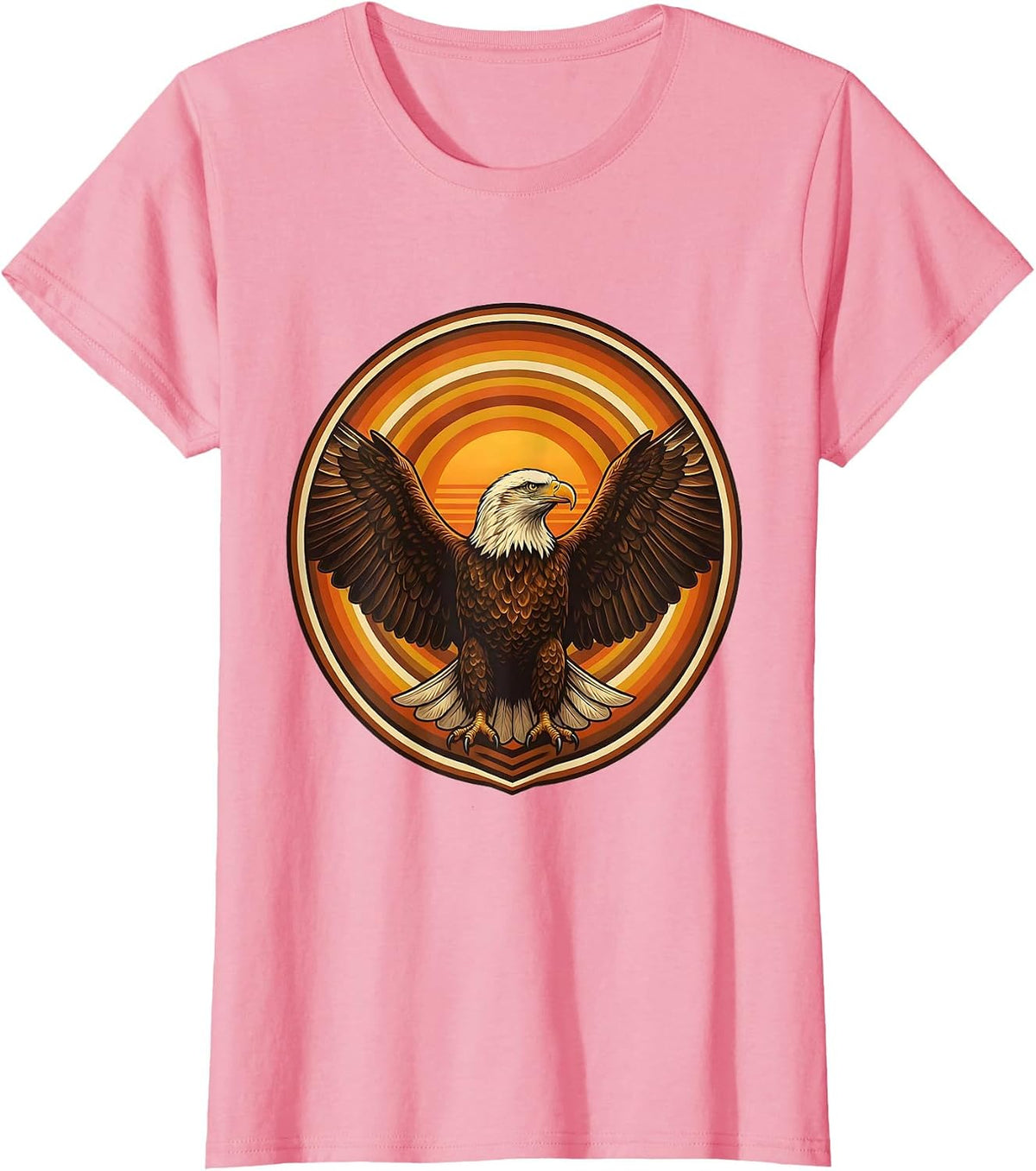 Women's 40th Birthday Bald Eagle Wings Spread Design T-Shirt - Pink