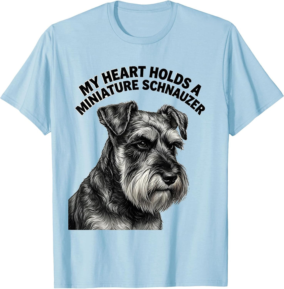 Men's My Heart Holds A Miniature Schnauzer Funny Dog Lover Gift T-Shirt - Baby Blue