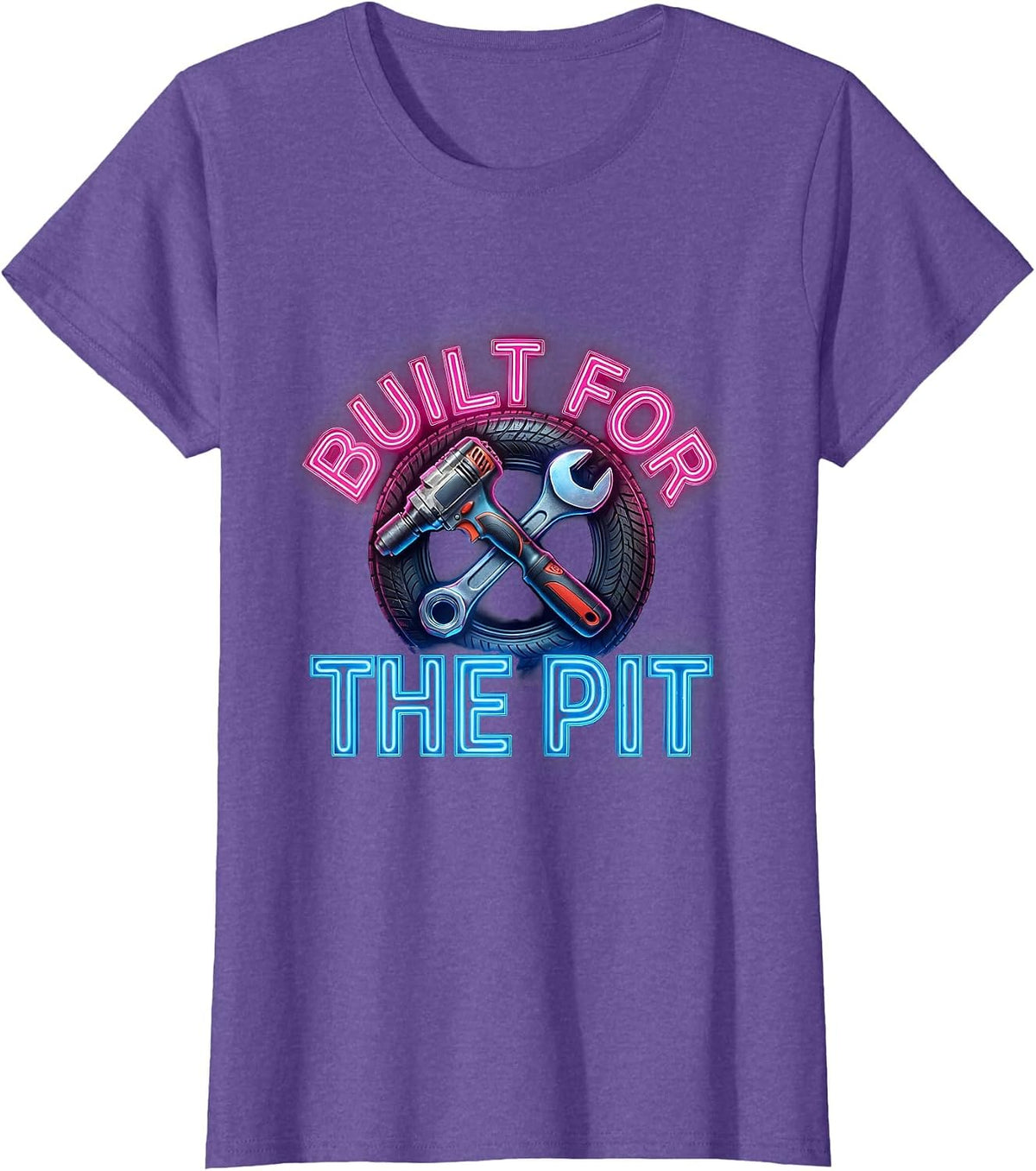 Built for the Pit Crew Racing Design T-Shirt - Purple Heather