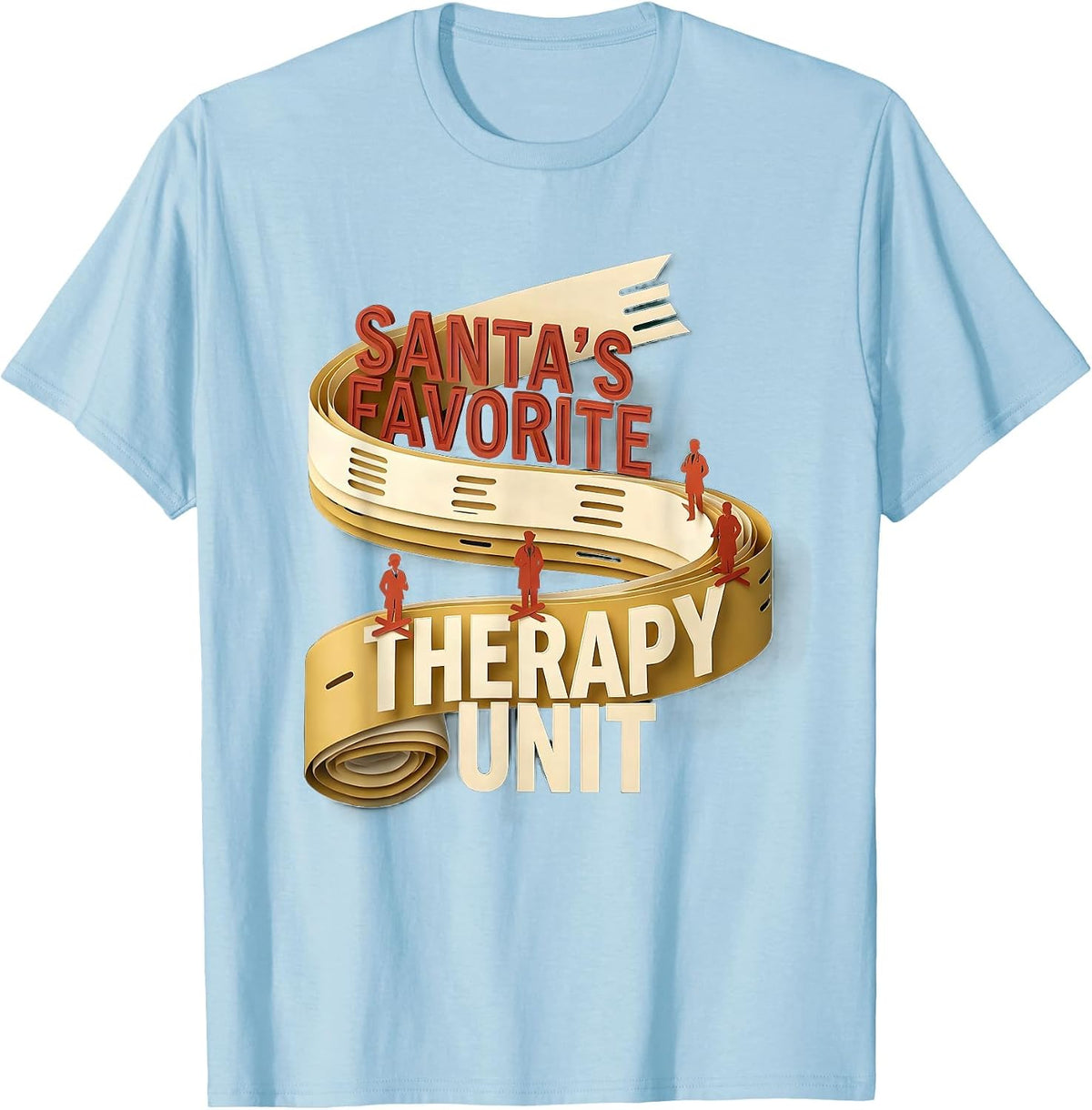 Men's Santa's Favorite Therapy Unit Funny Physical Therapy T-Shirt - Baby Blue
