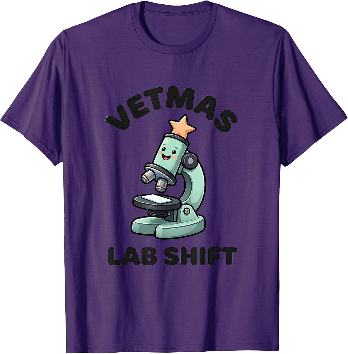 Vetmas Lab Shift Cute Kawaii Veterinary Tech Christmas Humor T-Shirt - Purple