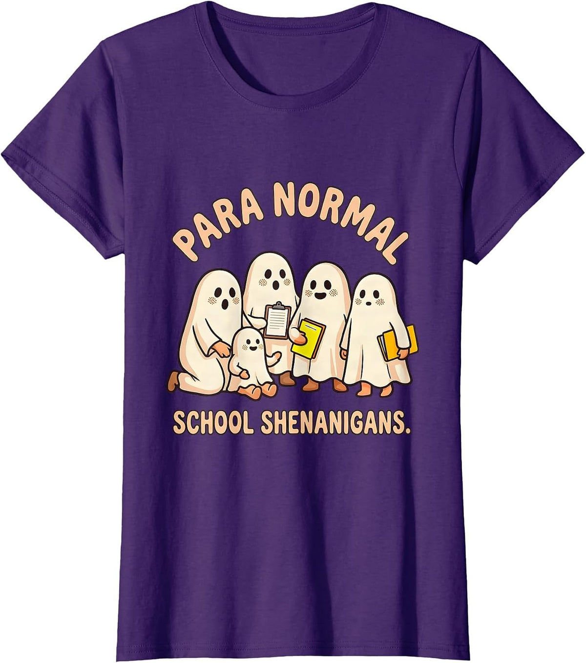 Women's Para Normal School Shenanigans Funny Paraeducator Halloween T-Shirt - Purple