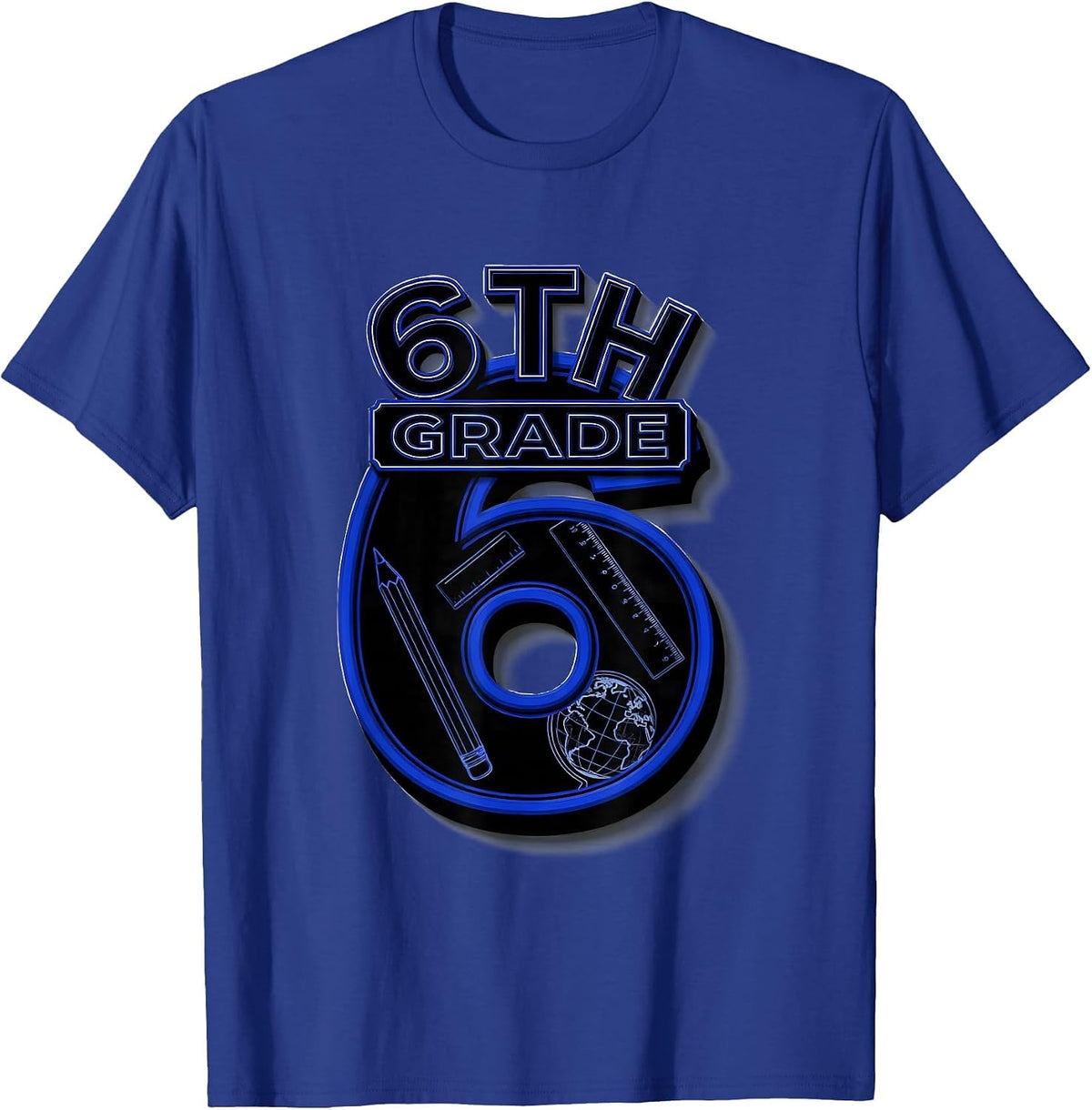 6th Grade Sign Painter Showcard Teacher Back To School T-Shirt - Royal Blue