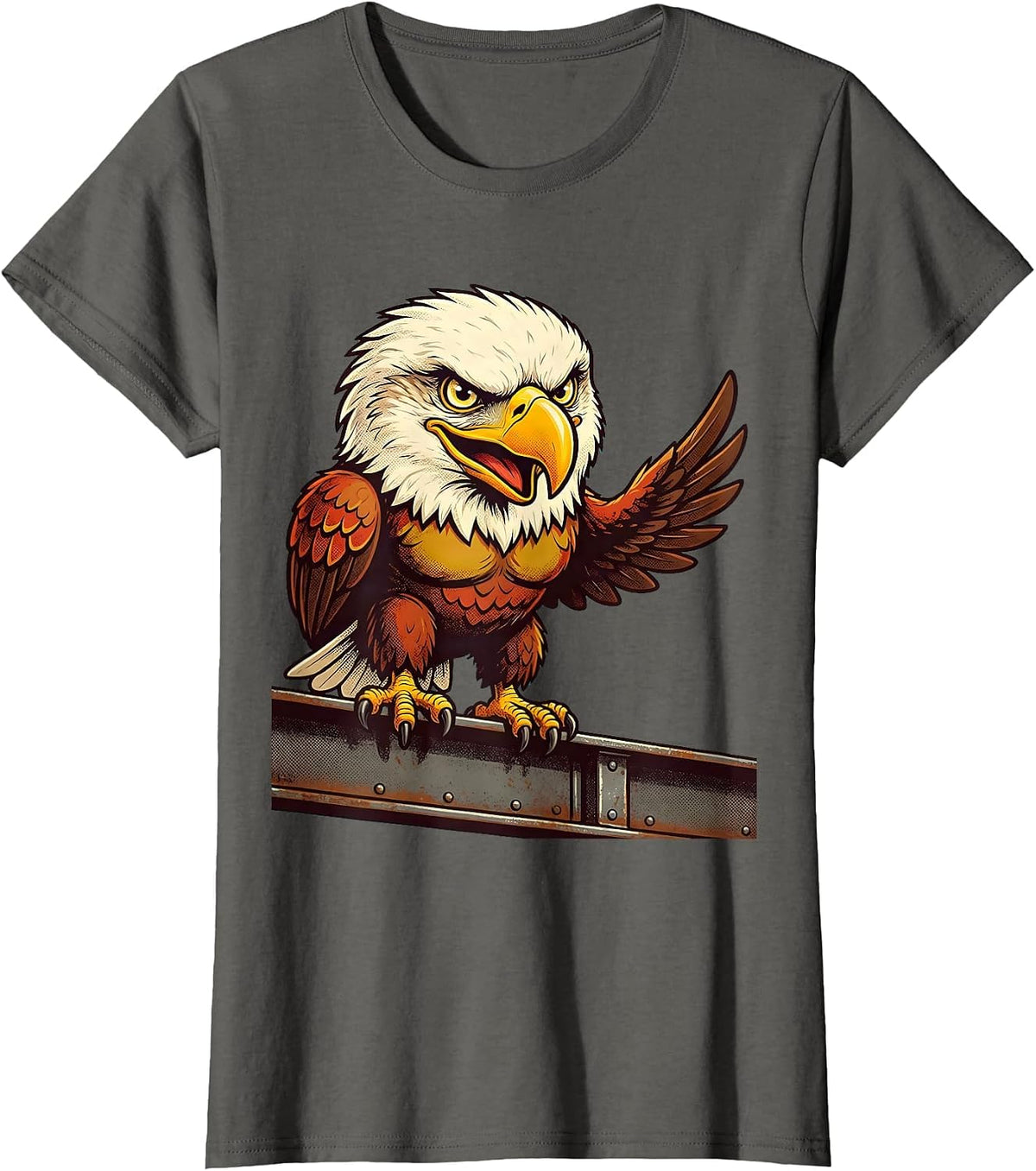 Women's Chicago Bald Eagle on Steel Beam Graphic T-Shirt - Asphalt Grey