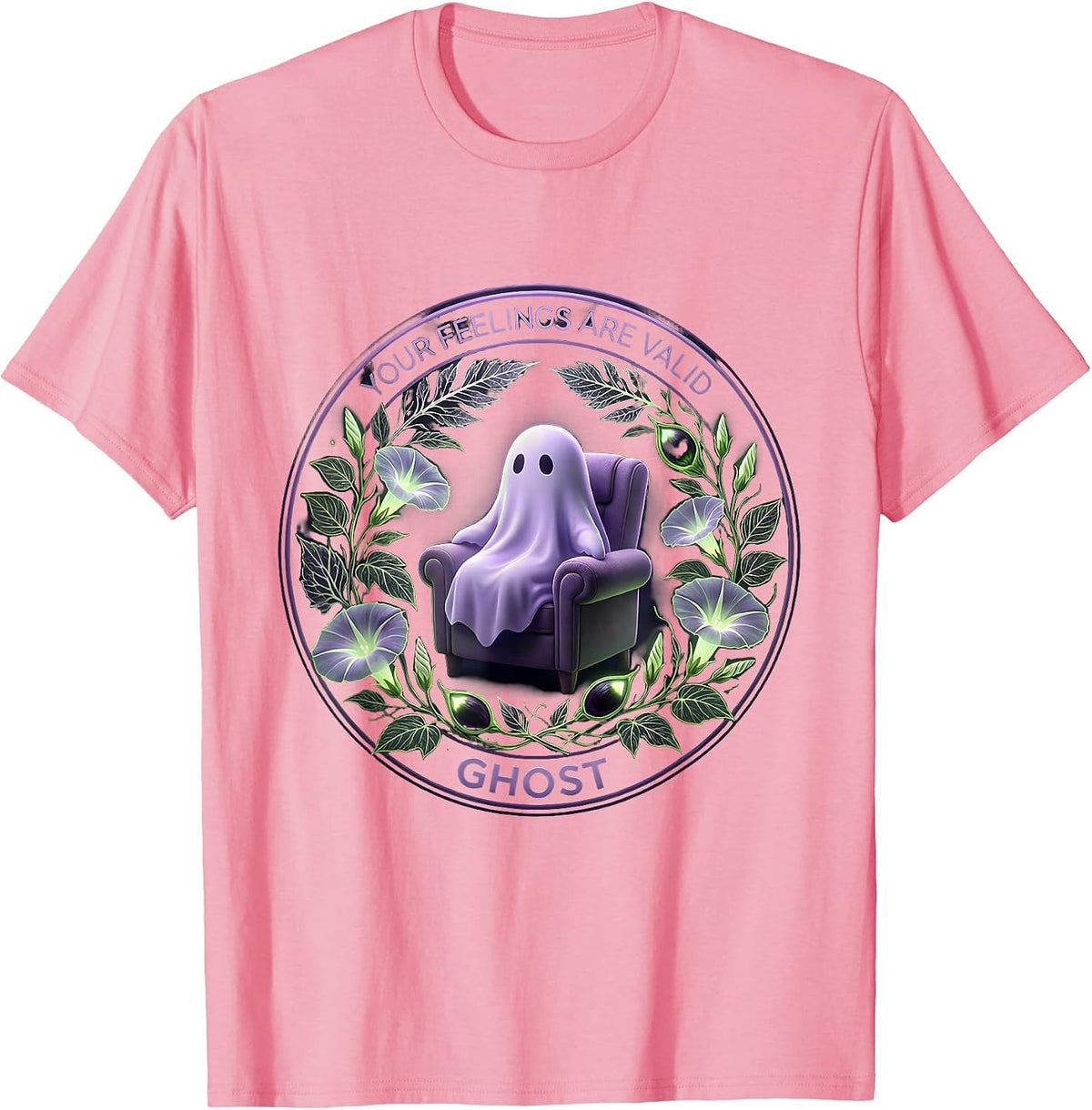 Men's Boo Crew Therapist Halloween Ghost Design T-Shirt - Pink