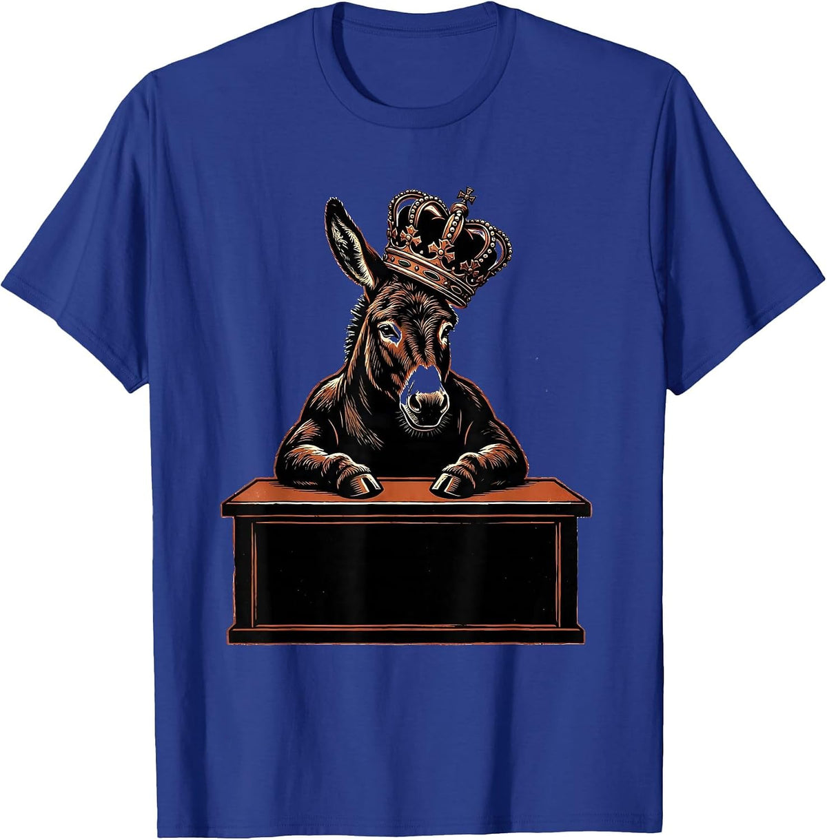 Men's Donkey King at Desk Funny Boss Graphic Tee T-Shirt - Royal Blue