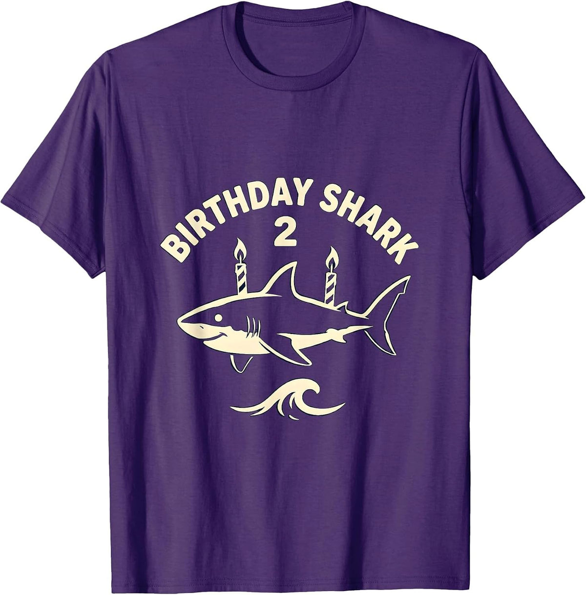 Men's Birthday Shark 2 Playful Toddler Party Whale Ocean Lover T-Shirt - Purple