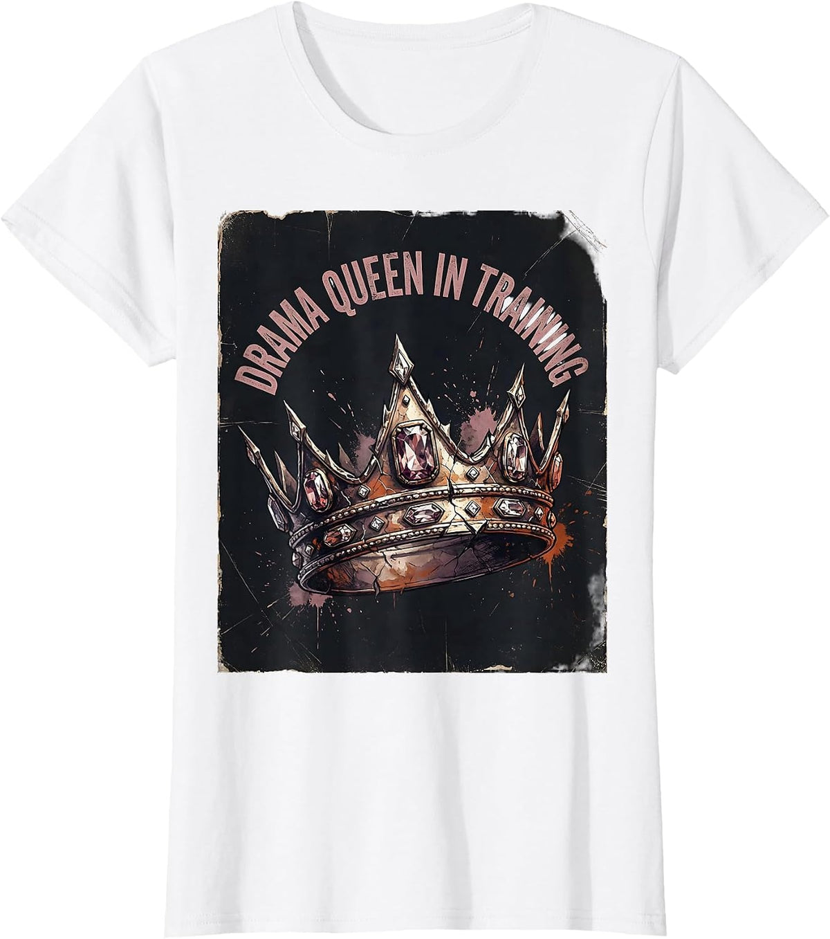 Drama Queen In Training Princess Design T-Shirt - White