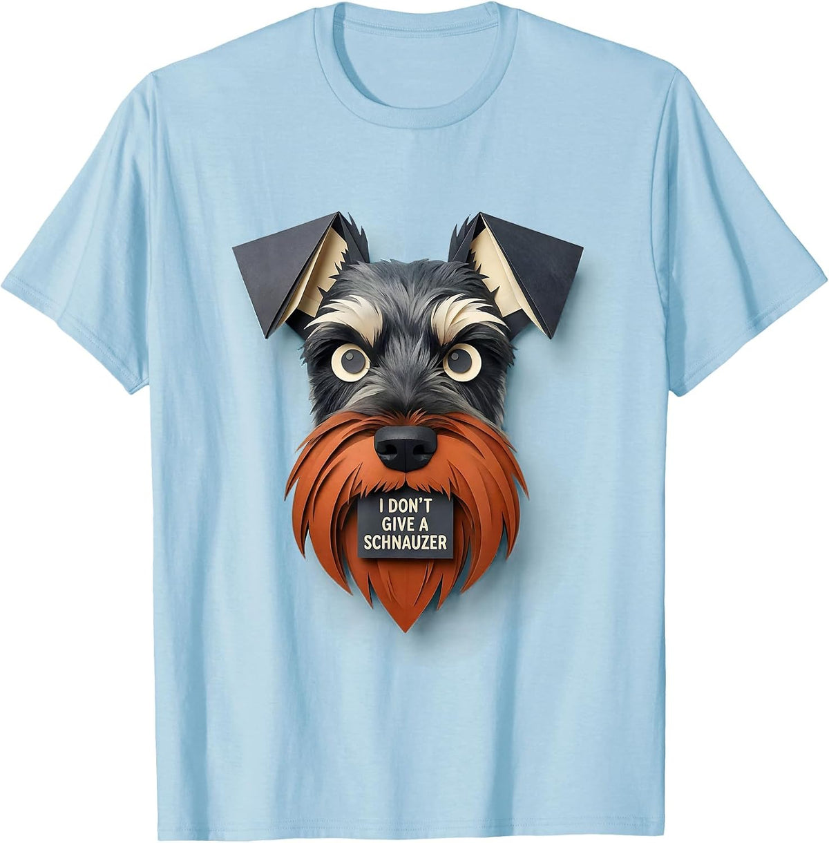 Men's I Don't Give A Schnauzer Funny Miniature Schnauzer Lover T-Shirt - Baby Blue