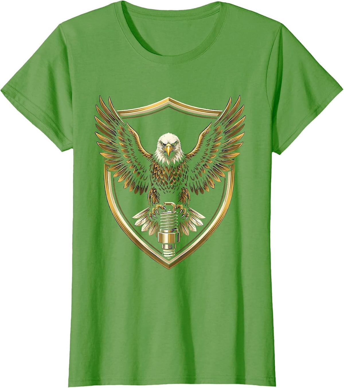 Women's Valley Forge Automotive Bald Eagle Spark Plug T-Shirt - Grass Green