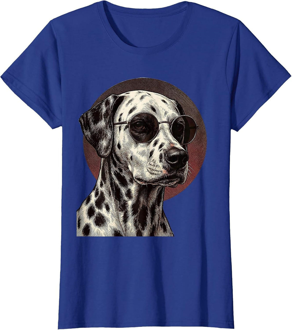 Women's Dalmatian Sunglasses Portrait Dog Owner Breed Portrait T-Shirt - Royal Blue