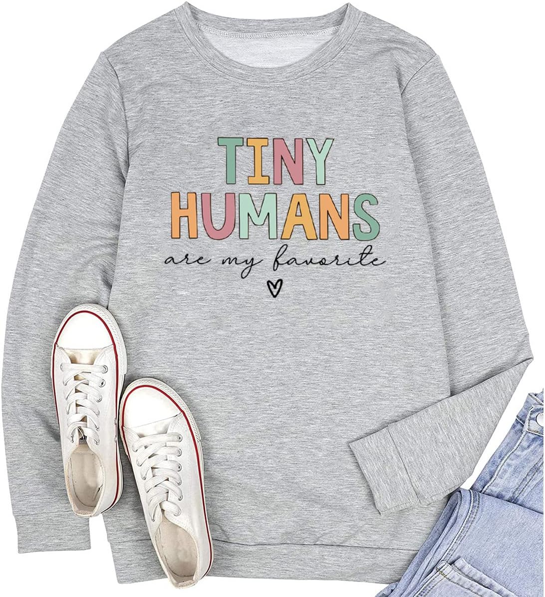 TSIIUO Women's Peds Nurse Sweatshirt Funny NICU Nurse Shirt Nurse Life Long Sleeve Tops Casual Tees - Grey