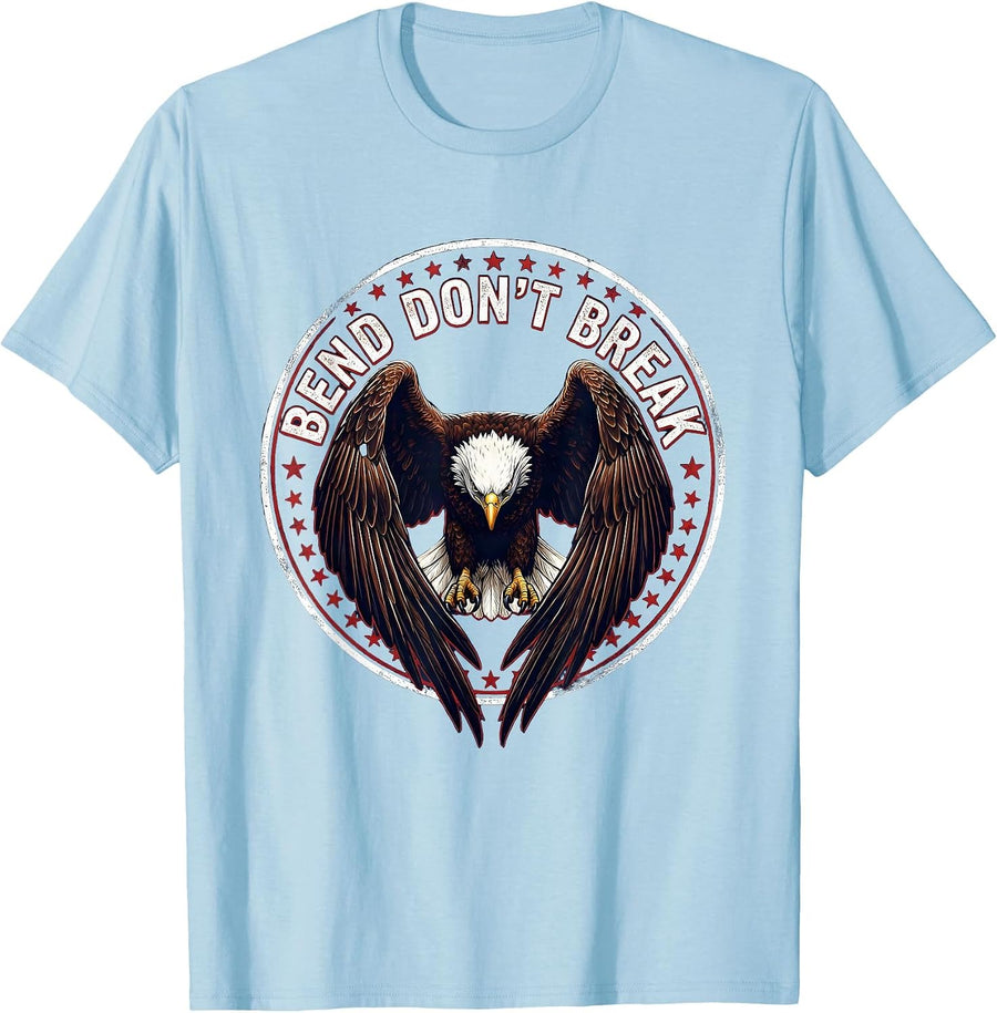 Men's Bend Don't Break Pilates Motivational Design T-Shirt - Baby Blue