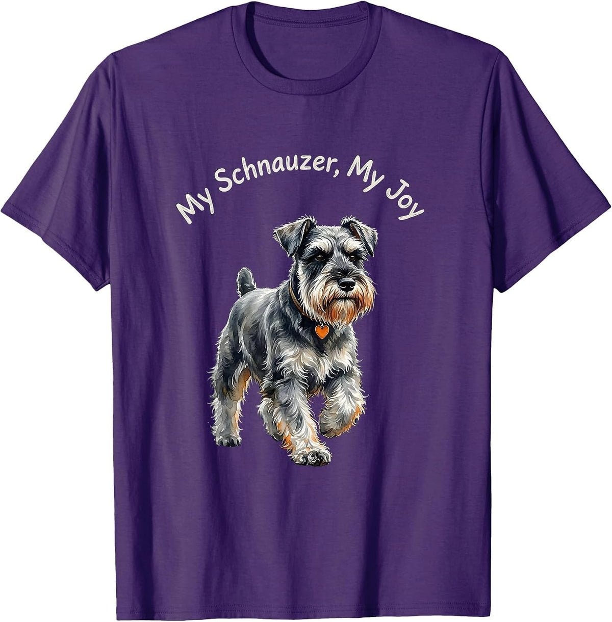 Men's My Schnauzer My Joy Watercolor Miniature Schnauzer Lover T-Shirt - Purple