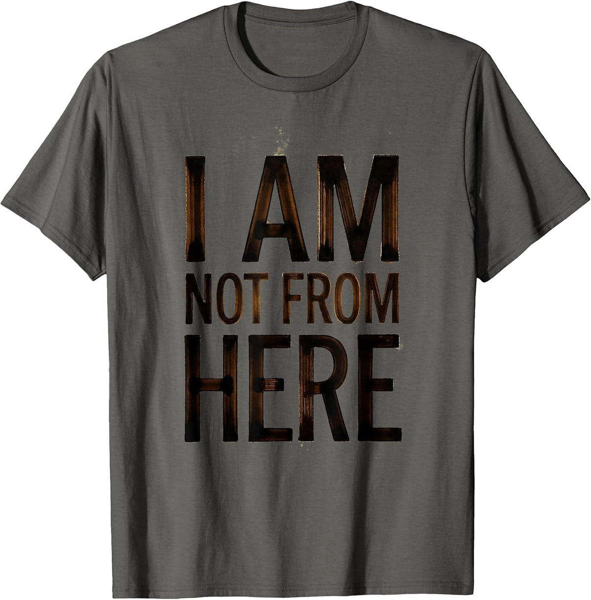 I Am Not From Here Rumi Mystic Poetry Design T-Shirt - Asphalt Grey