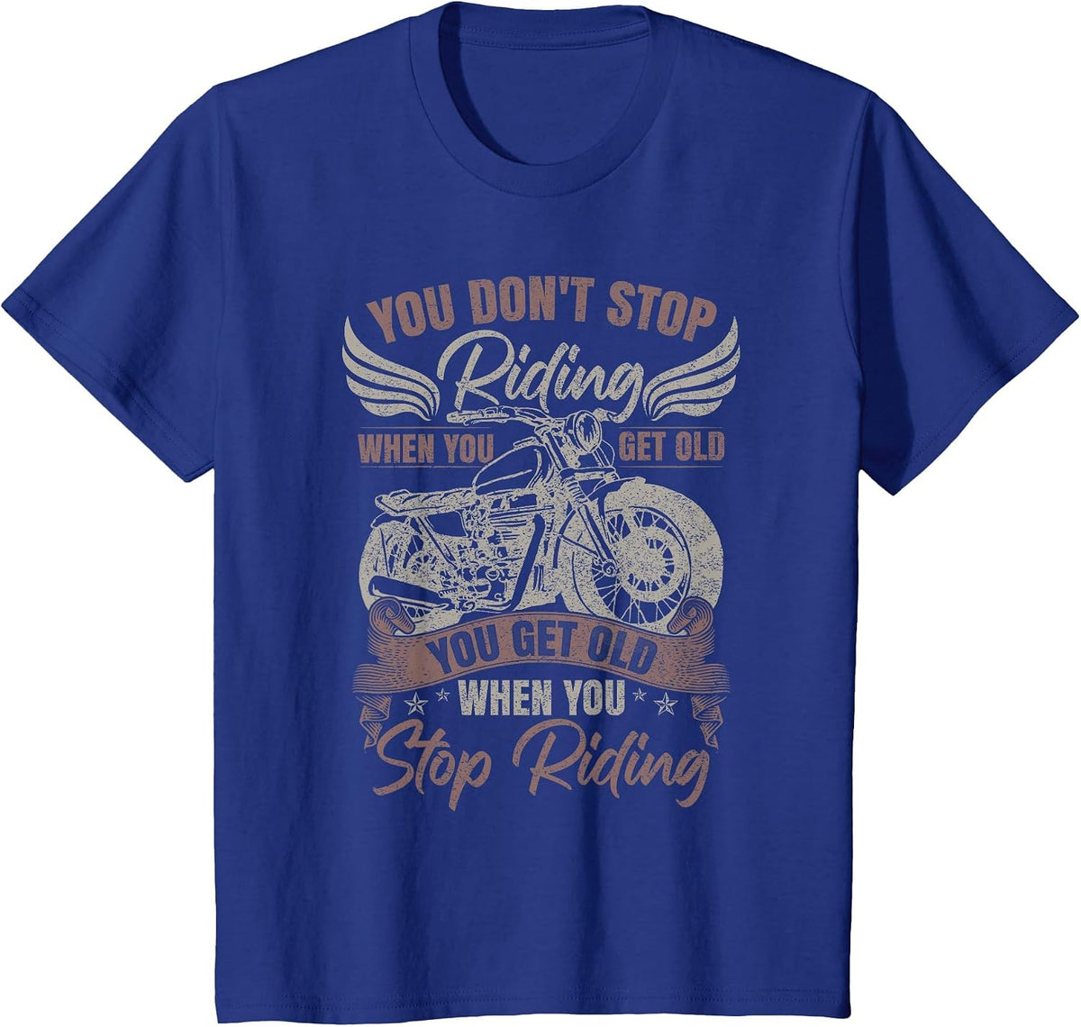 Motorcycle Vintage T-Shirt - Royal Blue