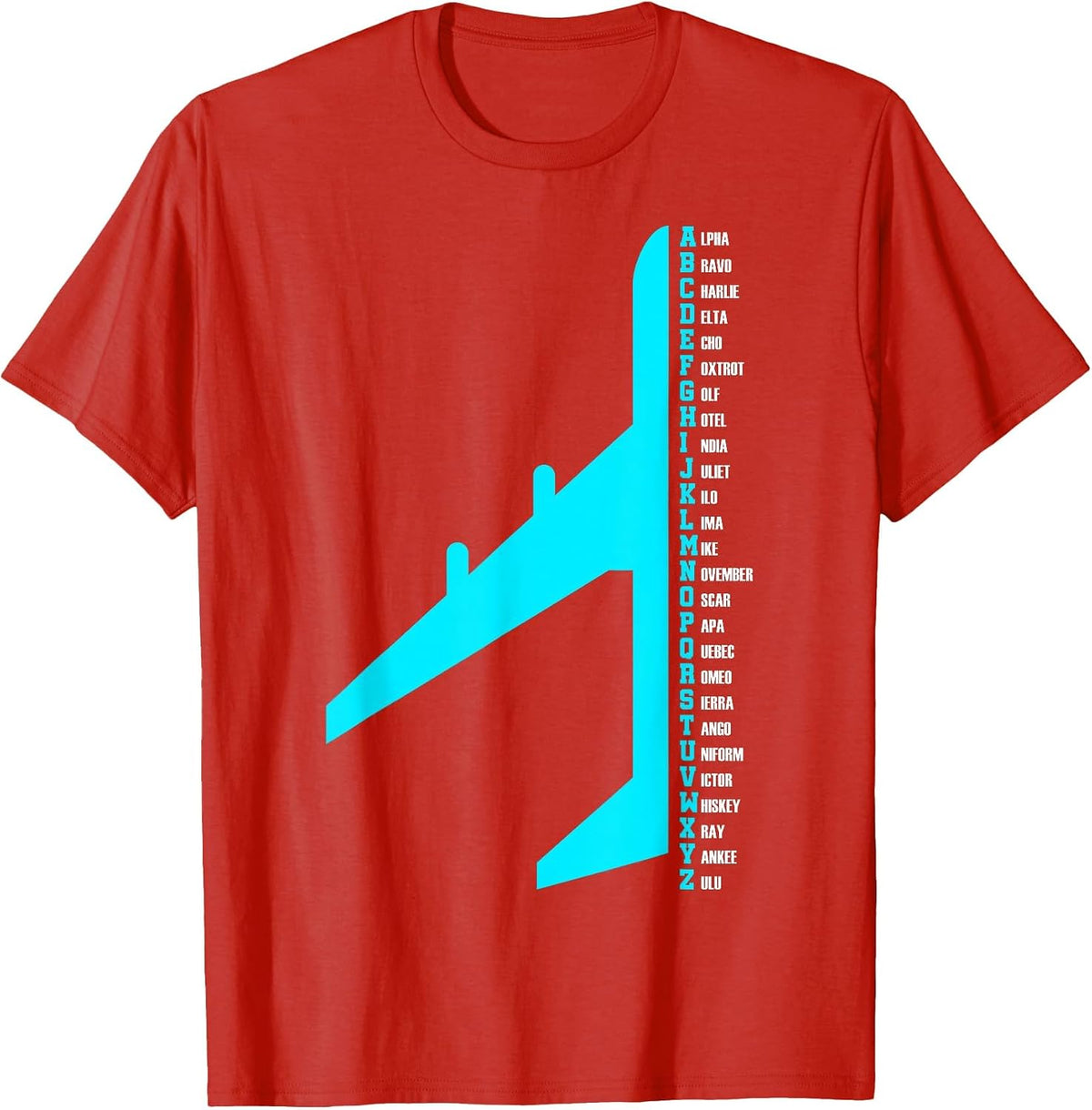 Phonetic Alphabet Pilot Airplane Funny Aviator Lover T-Shirt - Red