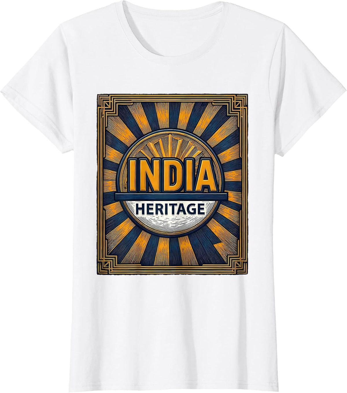 INDIA HERITAGE Bold Vintage National Pride Heritage T-Shirt - White