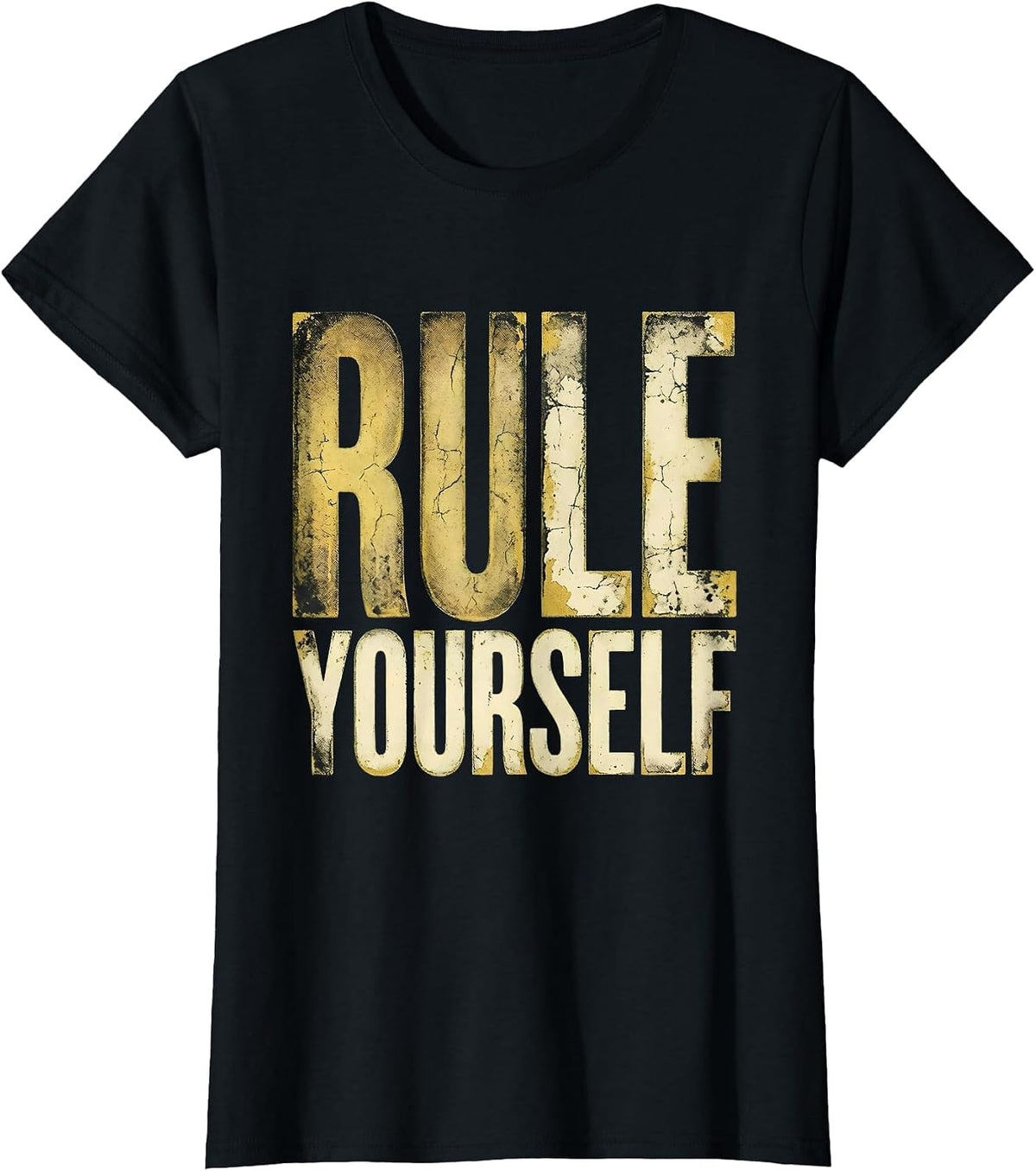 Rule Yourself No Kings Bold Graphic Design T-Shirt - Black