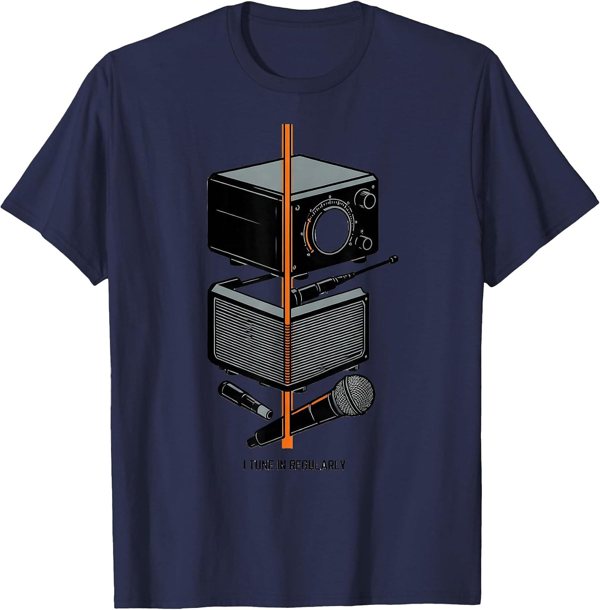 I Tune In Regularly Funny Ham Radio Operator Hobbyist Gift T-Shirt - Navy Blue