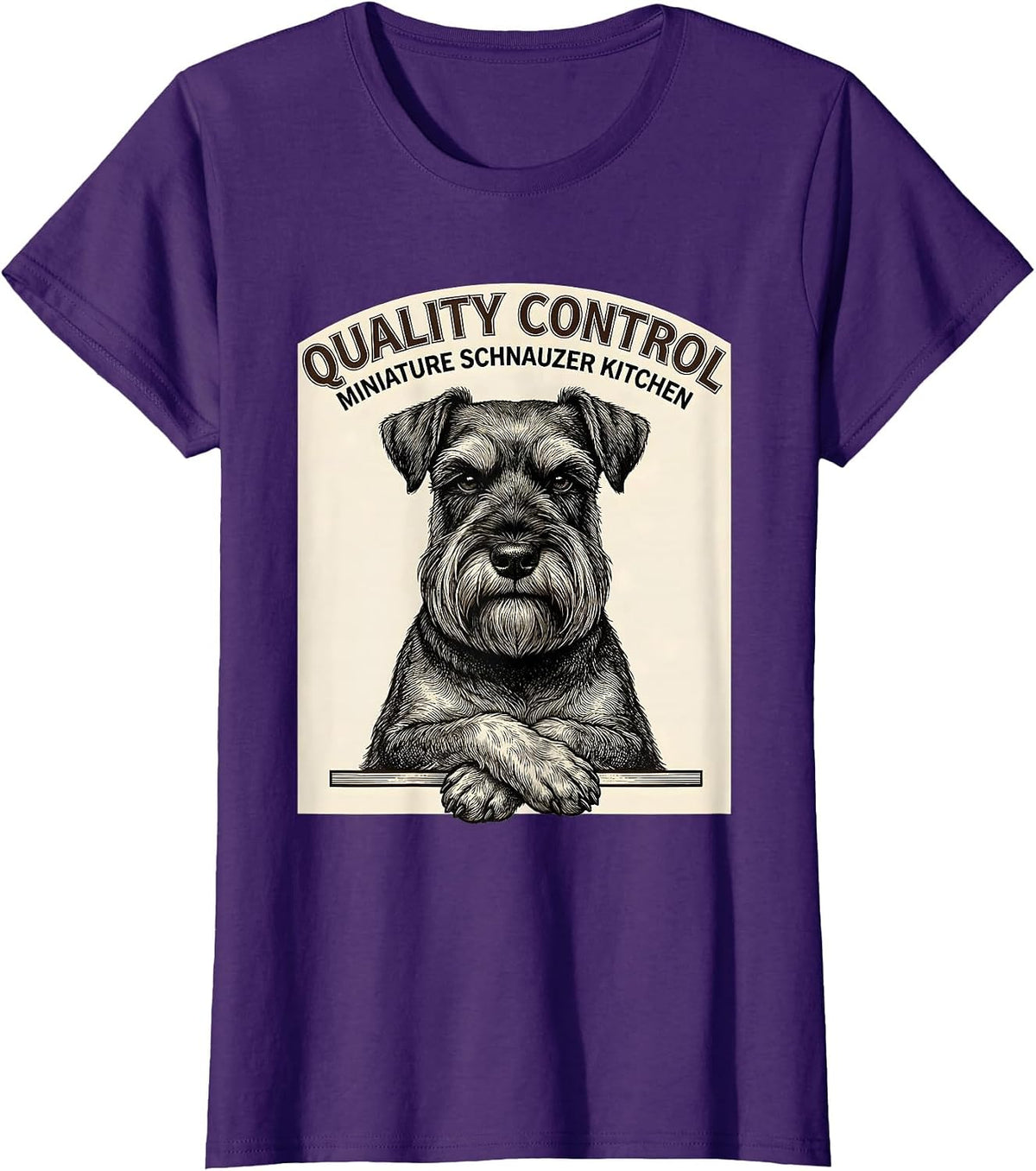Women's Quality Control Miniature Schnauzer Kitchen Schnauzer Mama T-Shirt - Purple