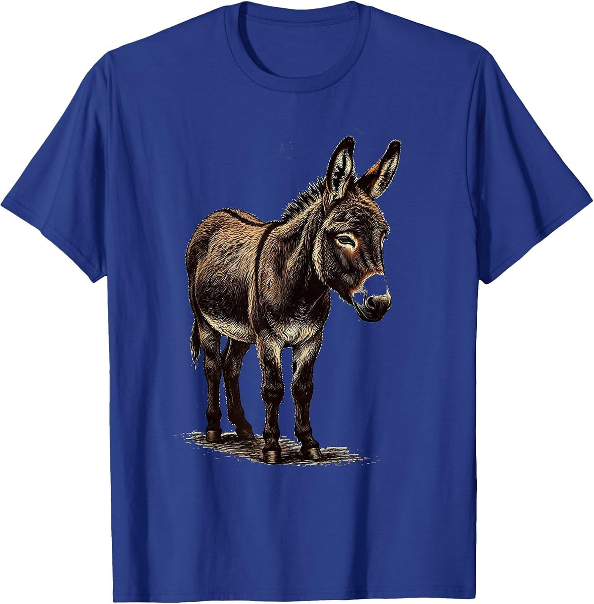 Men's Mini Donkey Vintage Quirky Farm Animal Humor T-Shirt - Royal Blue