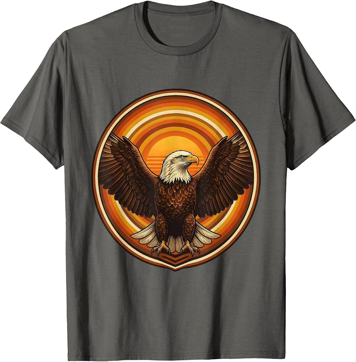 Men's 40th Birthday Bald Eagle Wings Spread Design T-Shirt - Asphalt Grey