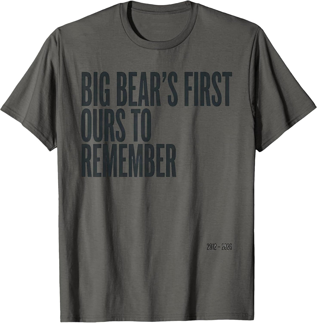 Big Bear's First, Ours To Remember Memorial Tribute Bald T-Shirt - Asphalt Grey