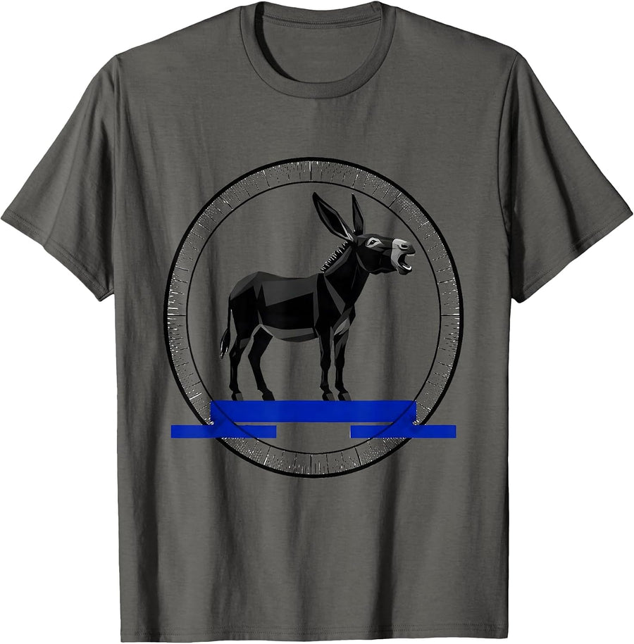 Geometric Donkey Meme Humor Halloween Costume T-Shirt - Asphalt Grey